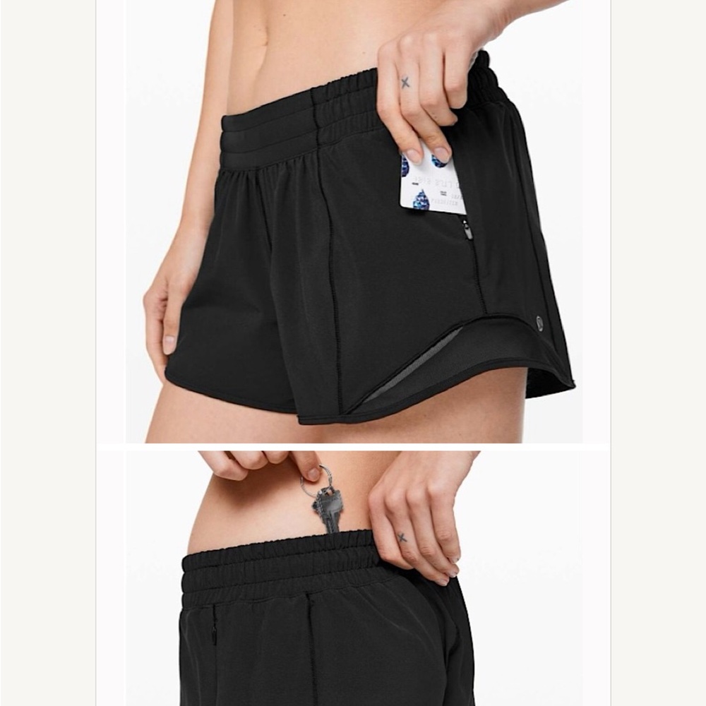 Lululemon Hotty Hot Short Long 4" (black)